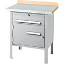 Kastenwerkbank Schäfer Shop Select PWi 75-0, Buche-Dekor Multiplexplatte, mit Stahlabdeckung, bis 750 kg, B 750 x T 700 x H 840 mm