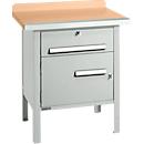 Kastenwerkbank Schäfer Shop Select PWi 75-0, Buche-Dekor Multiplexplatte, mit Stahlkante, bis 750 kg, B 750 x T 700 x H 840 mm