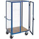 Kastwagen met roosterwanden, 1150 x 750 x 1800 mm, met afsluitbare dubbele vleugeldeur