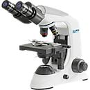 KERN Microscope à lumière transmise OBE-122, binoculaire, lentilles achromatiques 4/10/40 x, oculaire HWF 10 x 18 mm, puissance d'éclairage 3 W, alimentation secteur/USB, blanc