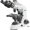 KERN Microscope à lumière transmise OBE-124, trinoculaire, lentilles achromatiques 4/10/40 x, oculaire HWF 10 x 18 mm, puissance d'éclairage 3 W, alimentation secteur/USB, blanc