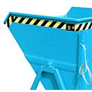 Kiepbak Bauer KS 550, staal, blauw, B 1245 x D 1200 x H 1170 mm, 550 l, tot 1000 kg, looprollen, handmatige kiepinrichting