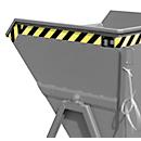 Kiepbak Bauer KS 550, staal, grijs, B 1245 x D 1200 x H 1170 mm, 550 l, tot 1000 kg, looprollen, handmatige kiepinrichting
