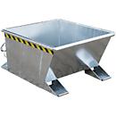 Kiepbak GU-RZ30, voor trolleytreinen, kiep- en schuifbeveiliging, 300 l, gegalvaniseerd