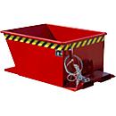 Kiepbak GU-RZ30, voor trolleytreinen, kiep- en schuifbeveiliging, 300 l, RAL 3000 rood