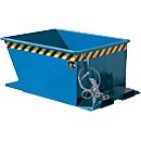 Kiepbak GU-RZ30, voor trolleytreinen, kiep- en schuifbeveiliging, 300 l, RAL 5012 blauw