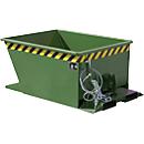 Kiepbak GU-RZ30, voor trolleytreinen, kiep- en schuifbeveiliging, 300 l, RAL 6011 groen