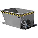 Kiepbak GU-RZ30, voor trolleytreinen, kiep- en schuifbeveiliging, 300 l, RAL 7005 grijs