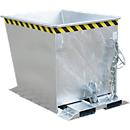Kiepbak GU-RZ55, voor trolleytreinen, kiep- en schuifbeveiliging, 550 l, gegalvaniseerd