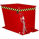 Kiepbak GU-RZ55, voor trolleytreinen, kiep- en schuifbeveiliging, 550 l, RAL 3000 rood