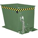 Kiepbak GU-RZ55, voor trolleytreinen, kiep- en schuifbeveiliging, 550 l, RAL 6011 groen