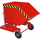 Kiepbak met wielen type KW-ET 250, rood