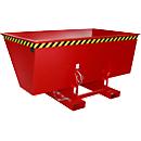 Kippbehälter AK 150, mit Abrollsystem, 1500 l, 1000 kg, L 1420 x B 2280 x H 1070 mm, RAL 3000 rot