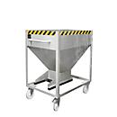 Kippbehälter SR-D 375, Tragkraft 375 kg, mit Rollen & Schieberverschluss, B 780 x H 1230 mm, Stahl, verzinkt