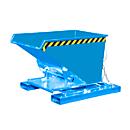 Kippbehälter Typ 3S 300 für Stapler, Tragfähigkeit 750 kg, mit 3-seitiger Kippfunktion, blau RAL 5012