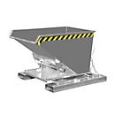Kippbehälter Typ 3S 300 für Stapler, Tragfähigkeit 750 kg, mit 3-seitiger Kippfunktion, grau RAL 7005