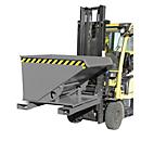 Kippbehälter Typ 3S 600, Tragfähigkeit 1000 kg, mit 3-seitiger Kippfunktion, grau RAL 7005
