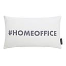 Kissen mit Spruch „Homeoffice“, beidseitig bedruckt, weiß/ grau, 30 x 50 cm