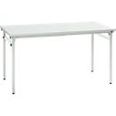 Klaptafel, 4 poten met inklapbeslag, h 725 mm, tafelblad grijs