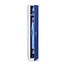 Kledinglocker, 1 deur, B 400 x H 1800 mm cilinderslot, lichtgrijs/blauw