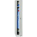 Kledinglocker, 1 deur, B 400 x H 1800 mm cilinderslot, lichtgrijs