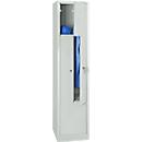 Kledinglocker, 2 compartimenten, met fitting, 2 vakken, z-deuren, cilinderslot, lichtgrijs/lichtgrijs