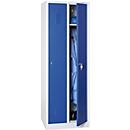 Kledinglocker, 2 deuren, B 800 x H 1800 mm cilinderslot, lichtgrijs/blauw