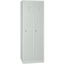 Kledinglocker, 2 deuren, B 800 x H 1800 mm cilinderslot, lichtgrijs