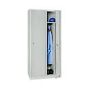 Kledinglocker, 2 deuren, B 800 x H 1800 mm cilinderslot, lichtgrijs