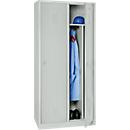 Kledinglocker, 2 deuren, B 800 x H 1800 mm draaigrendelslot, lichtgrijs