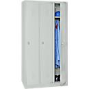 Kledinglocker, 3 deuren, B 900 x H 1800 mm draaigrendelslot, lichtgrijs