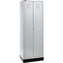 Kledinglocker - B 630 x D 500 x H 1800 mm - 2 draaideuren - met draaigrendelslot - lichtgrijs/lichtgrijs - ons merk Schäfer Shop Select