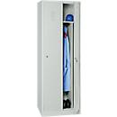 Kledinglocker - met 2 compartimenten - B 500 x D 500 x H 1800 mm - cilinderslot - lichtgrijs