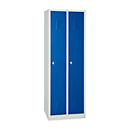 Kledinglocker - met 2 compartimenten - B 500 x D 500 x H 1800 mm - draaigrendelslot - lichtgrijs en blauw