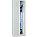 Kledinglocker - met 2 compartimenten - B 500 x D 500 x H 1800 mm - draaigrendelslot - lichtgrijs