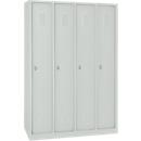 Kledinglocker - stalen - B 1170 x D 500 x H 1800 mm - 4 deuren - draaislot- lichtgrijs