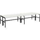 Kleedkamerbank, rvs buis/aluminium, dubbel, L 2000 mm, antraciet