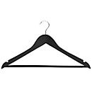 Kleerhanger Rudolf- met antislip broekhouder - Lotushout - L 400 mm - zwart - 10 stuks