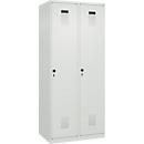 Kleiderspind C+P Evolo Plus, 2 Abteile, Anschlag rechts, Sicherheits-Drehriegel, B 800 x T 500 x H 1850 mm, lichtgrau/lichtgrau