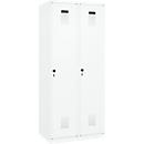 Kleiderspind C+P Evolo Plus, 2 Abteile, Anschlag rechts, Sicherheits-Drehriegel, B 800 x T 500 x H 1850 mm, verkehrsweiß/verkehrsweiß