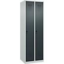 Kleiderspind C+P Evolo Plus, 2 Abteile, Anschlag rechts, Sicherheits-Drehriegel, Soft-Anschlag, B 600 x T 500 x H 1850 mm, lichtgrau/anthrazitgrau