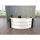 Kleine ontvangstbalie Faro, met legbord en zijpanelen, B 2550 x D 1200 x H 1120 mm, wit/antraciet