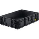 Kleinladungsträger RL KLT 6115 ESD, Kunststoff, B 600 x T 400 mm, bis 20 kg, schwarz ableitend