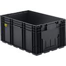Kleinladungsträger RL KLT 6129 ESD, Kunststoff, B 600 x T 400 mm, bis 20 kg, schwarz ableitend
