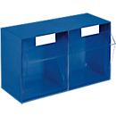 Kleinteilemagazin MultiStore, Reihengröße 2, B 600 x T 246 x H 353 mm, Volumen 28 l, stapelbar, Polystyrol, blau/transp.