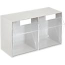 Kleinteilemagazin MultiStore, Reihengröße 2, B 600 x T 246 x H 353 mm, Volumen 28 l, stapelbar, Polystyrol, weiß/transp.
