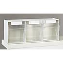 Kleinteilemagazin MultiStore, Reihengröße 3, B 600 x T 163 x H 242 mm, Volumen 12,5 l, stapelbar, Polystyrol, weiß/transp.