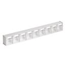 Kleinteilemagazin MultiStore, Reihengröße 9, B 600 x T 51 x H 77 mm, Volumen 0,9 l, stapelbar, Polystyrol, weiß/transp.