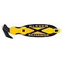 KLEVER Couteau de sécurité XChange 35, avec marqueur pour ruban adhésif/grattoir/oeillet de suspension, L 180 x l 38 x H 10 mm, jaune-noir