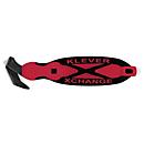 KLEVER veiligheidsmes XChange 35, met plakbandkrabber/schraper/hanglus, L 180 x B 38 x H 10 mm, rood-zwart